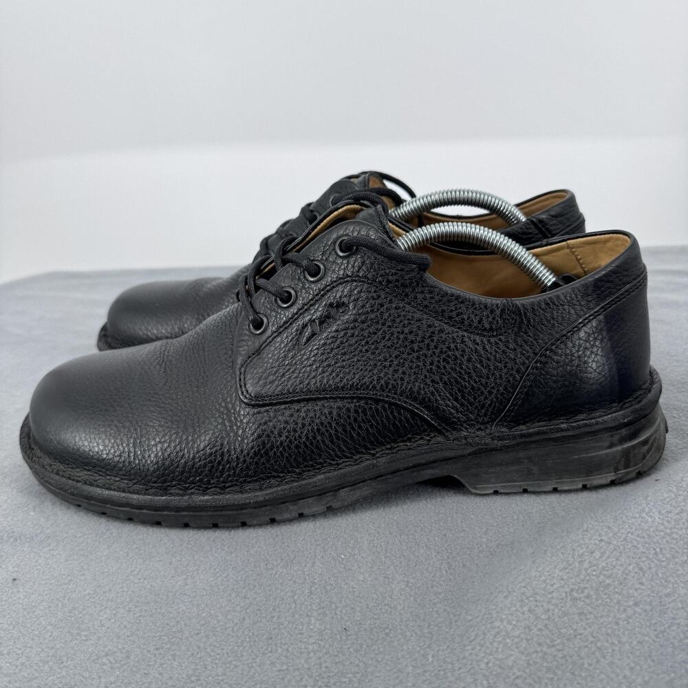Clarks Mens 11 M Black Pebbled Leather Derby Oxford Lace Up Portugal